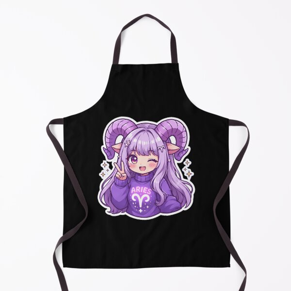 Item preview, Cute Aries Zodiac Girl Sticker | Kawaii Chibi Anime Astrology Art | Purple Aries Character designed and sold by MysticPurpleHue.