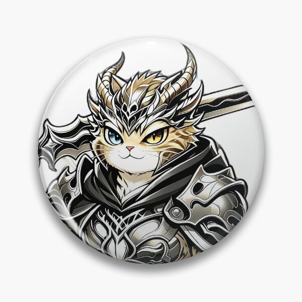 Item preview, Shadow Paladin Felis Nigripes - Epic Fantasy Warrior Cat designed and sold by ABYSSLAB.