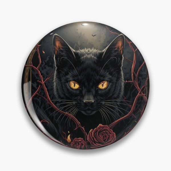 Item preview, Black Cat Epic Dark Halloween Shirt | Gothic Roses Illustration designed and sold by SunnyDesign82.
