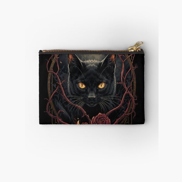 Item preview, Black Cat Epic Dark Halloween Shirt | Gothic Roses Illustration designed and sold by SunnyDesign82.