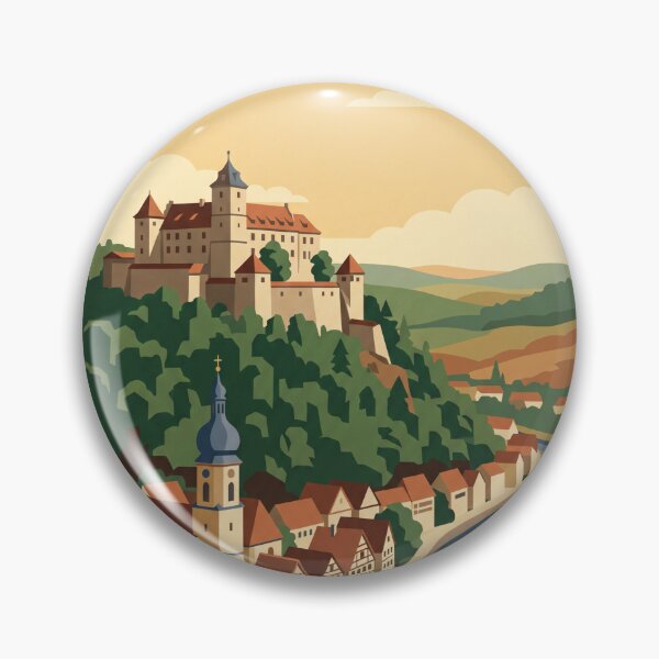 Item preview, Heidenheim an der Brenz Germany Vintage Travel Poster – Hellenstein Castle Art designed and sold by Bomax121.