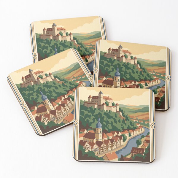 Item preview, Heidenheim an der Brenz Germany Vintage Travel Poster – Hellenstein Castle Art designed and sold by Bomax121.