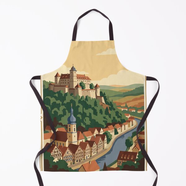 Item preview, Heidenheim an der Brenz Germany Vintage Travel Poster – Hellenstein Castle Art designed and sold by Bomax121.