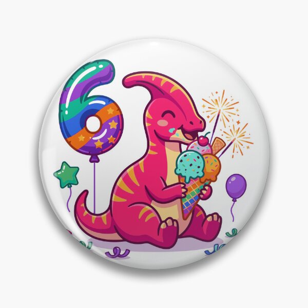 Item preview, 6th Parasaur birthday dino lover ice cream cone designed and sold by Tronstell.