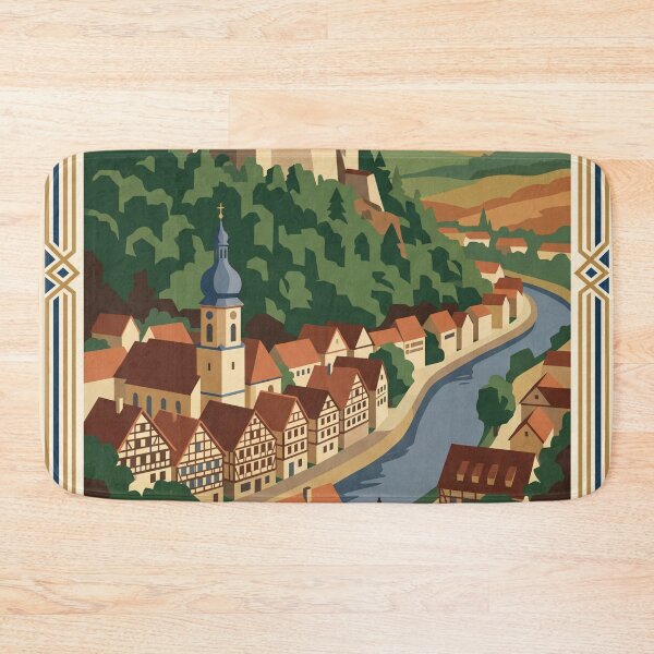 Item preview, Heidenheim an der Brenz Germany Vintage Travel Poster – Hellenstein Castle Art designed and sold by Bomax121.