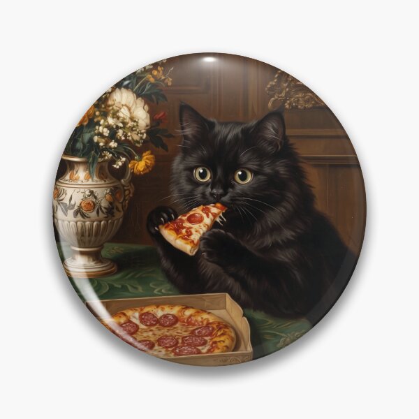 Item preview, Black Cat Pizza Night designed and sold by Anatolii_Kys.