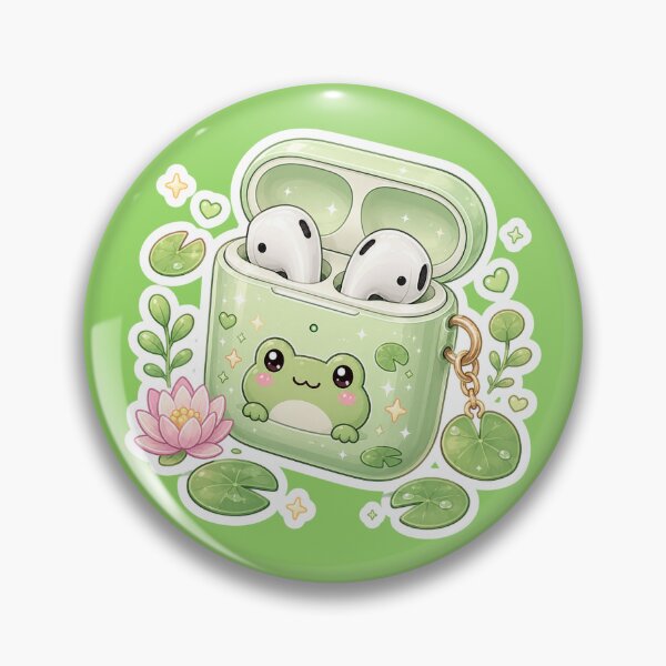 Item preview, Cute Frog Kawaii Wireless Earbuds Sticker designed and sold by Christiana-Art.