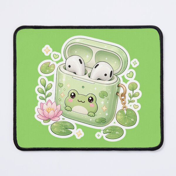 Item preview, Cute Frog Kawaii Wireless Earbuds Sticker designed and sold by Christiana-Art.