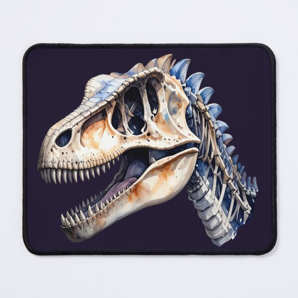 Item preview, T-rex skull skeleton in watercolor style, dinosaur designed and sold by LiskoDesign.