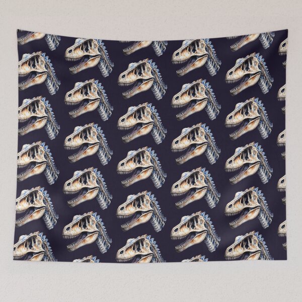 Item preview, T-rex skull skeleton in watercolor style, dinosaur designed and sold by LiskoDesign.