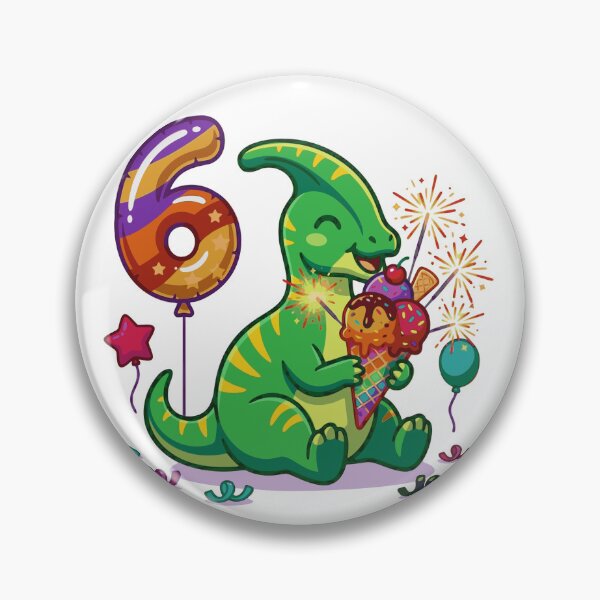 Item preview, 6th Parasaur birthday dino lover ice cream cone designed and sold by Tronstell.