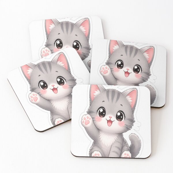 Item preview, Happy Gray Kitten designed and sold by Ruamid.