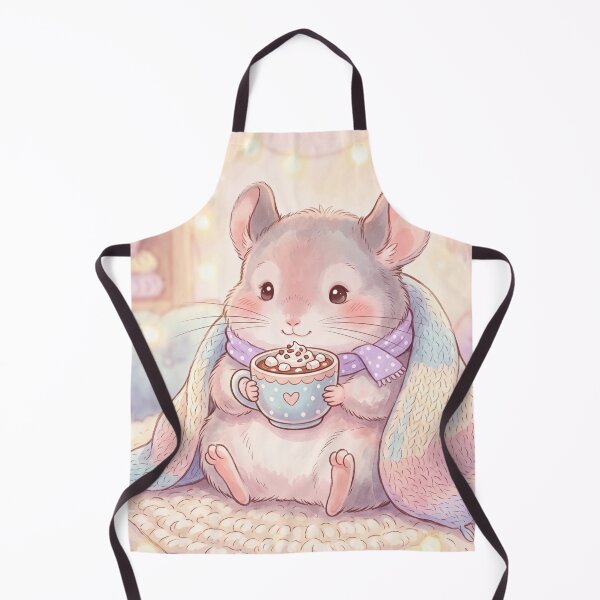 Item preview, Cute Chinchilla With Hot Cocoa | Whimsical Kawaii Illustration designed and sold by Moonlily Tavern.