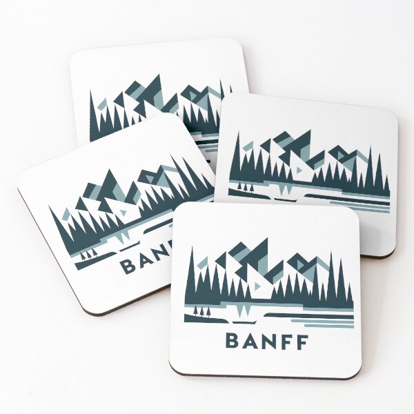 Item preview, Banff Canada Travel Poster - Abstract Rocky Mountains Landscape Art designed and sold by OzzFrequency.