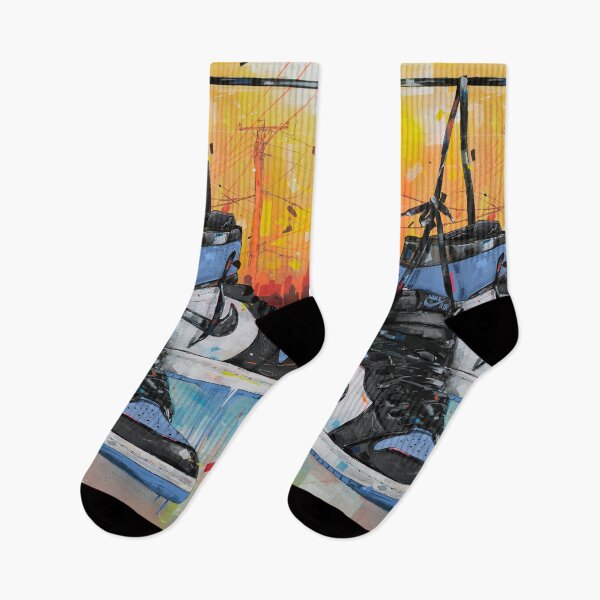 Item preview, Jordan1 UNC toe powerlines art designed and sold by GalleryKauffeld.