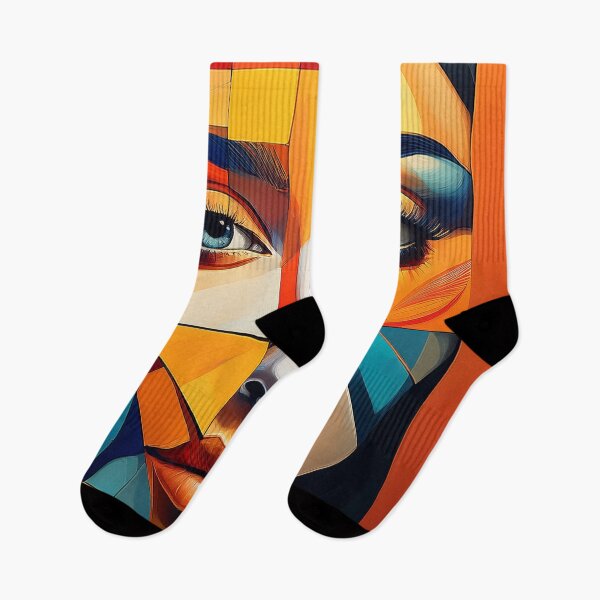 Item preview, Vibrant Geometric Cubist Woman - Abstract Pop Art Portrait designed and sold by Outlet Raloel.