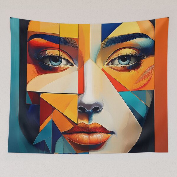 Item preview, Vibrant Geometric Cubist Woman - Abstract Pop Art Portrait designed and sold by Outlet Raloel.