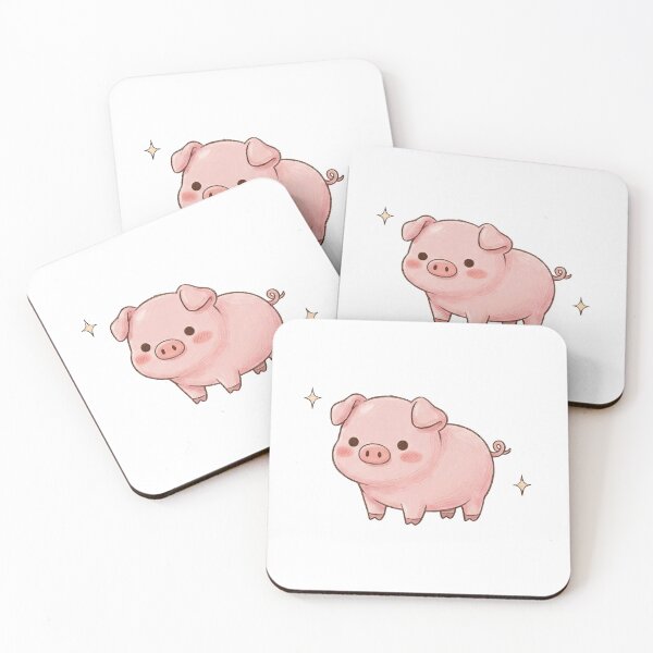 Item preview, cute pink pig designed and sold by temptedd.