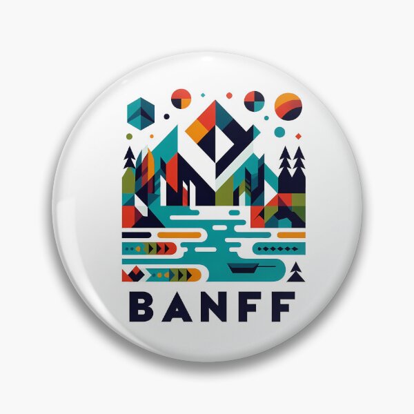Item preview, Banff Canada Travel Poster - Abstract Rocky Mountains Landscape Art designed and sold by OzzFrequency.