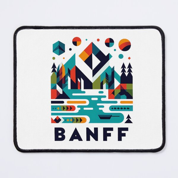 Item preview, Banff Canada Travel Poster - Abstract Rocky Mountains Landscape Art designed and sold by OzzFrequency.