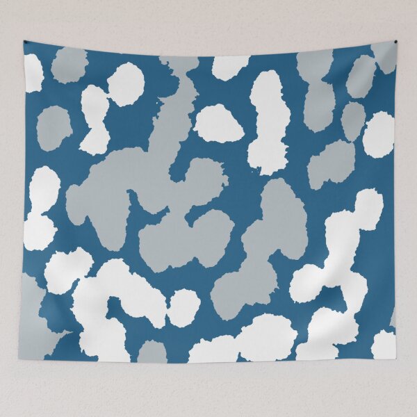 Item preview, Prussian Blue and Slate Grey Splashes | Graphic Modern Spot Throw Pillow designed and sold by Peaceful Lotus Home Design.