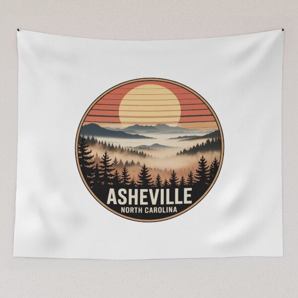 Item preview, Asheville North Carolina: Colorful Mountain Sunset designed and sold by CircinusStore.