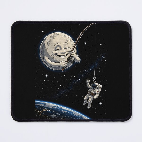Item preview, Moon Catching an Astronaut | Funny Space Cartoon T-Shirt designed and sold by DogLord.