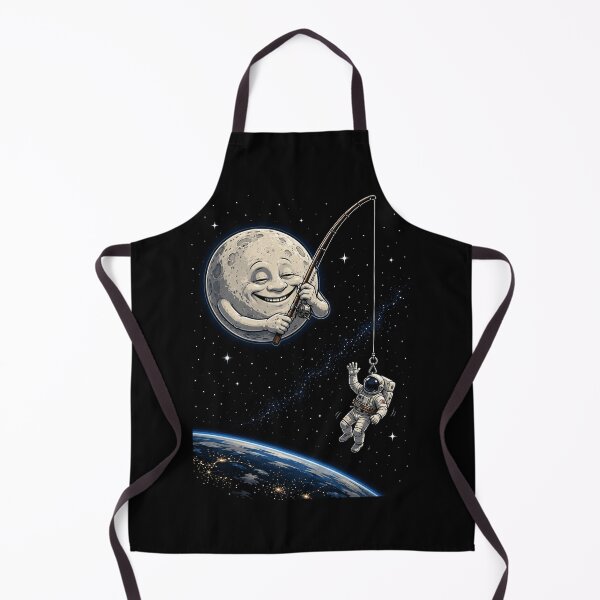 Item preview, Moon Catching an Astronaut | Funny Space Cartoon T-Shirt designed and sold by DogLord.