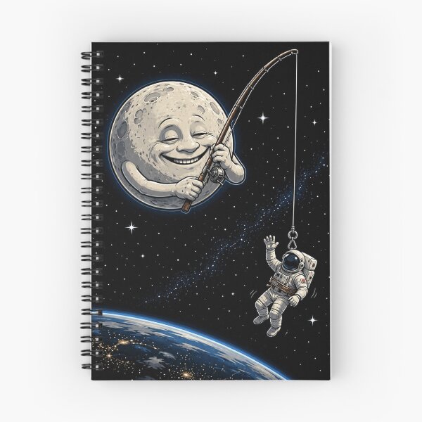 Item preview, Moon Catching an Astronaut | Funny Space Cartoon T-Shirt designed and sold by DogLord.