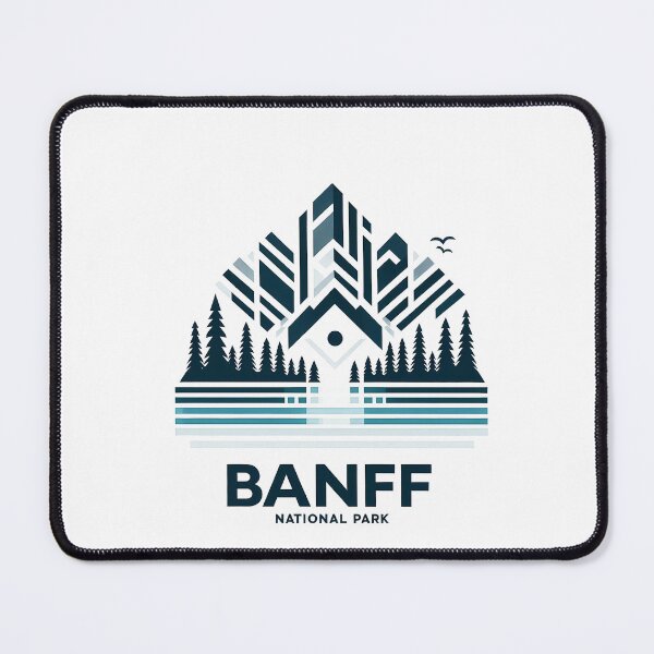 Item preview, Copy of Banff Canada Travel Poster - Abstract Rocky Mountains Landscape Art designed and sold by OzzFrequency.