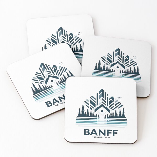Item preview, Copy of Banff Canada Travel Poster - Abstract Rocky Mountains Landscape Art designed and sold by OzzFrequency.