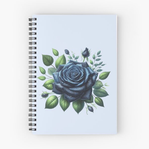 Item preview, Dark Blue Rose with Water Drops Floral Illustration designed and sold by SweetLilith.