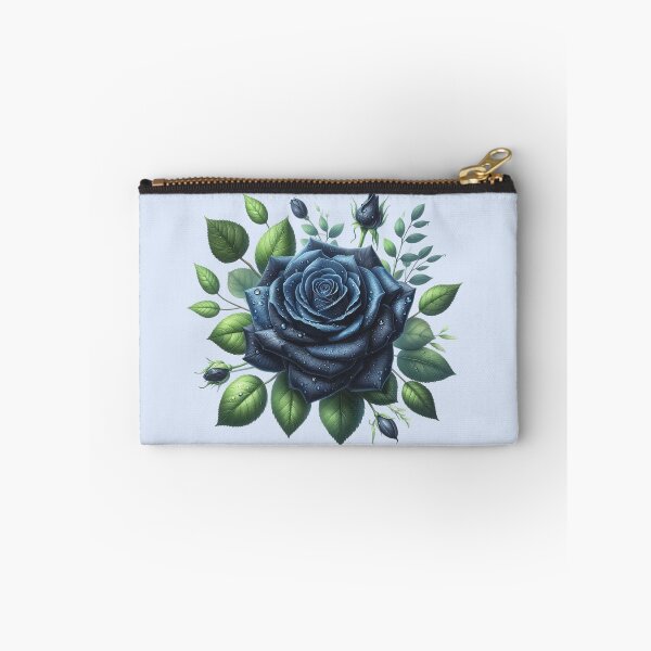 Item preview, Dark Blue Rose with Water Drops Floral Illustration designed and sold by SweetLilith.