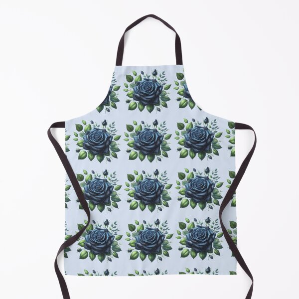 Item preview, Dark Blue Rose with Water Drops Floral Illustration designed and sold by SweetLilith.