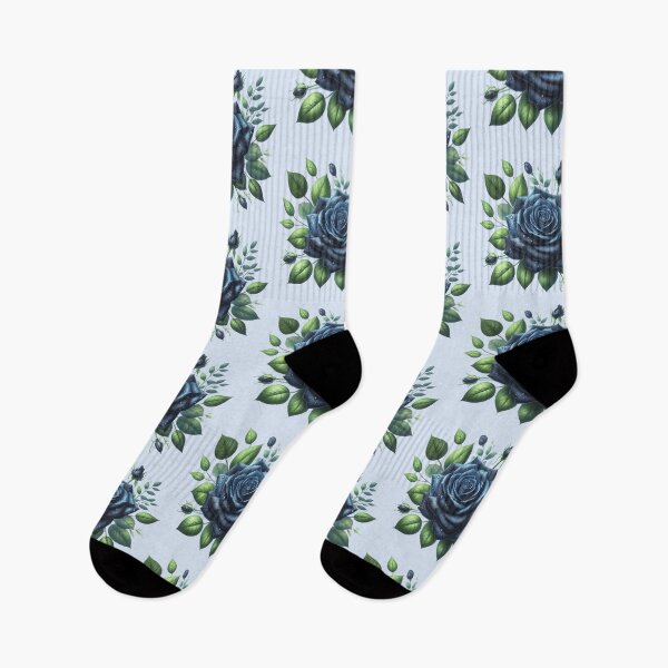 Item preview, Dark Blue Rose with Water Drops Floral Illustration designed and sold by SweetLilith.