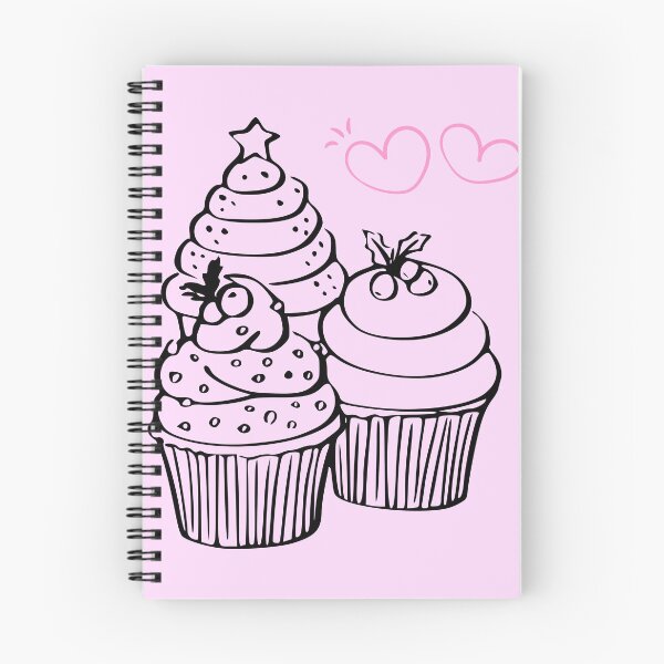 Item preview, Cute Cupcakes with Hearts Hand Drawn Line Art Illustration designed and sold by ranivibes008.