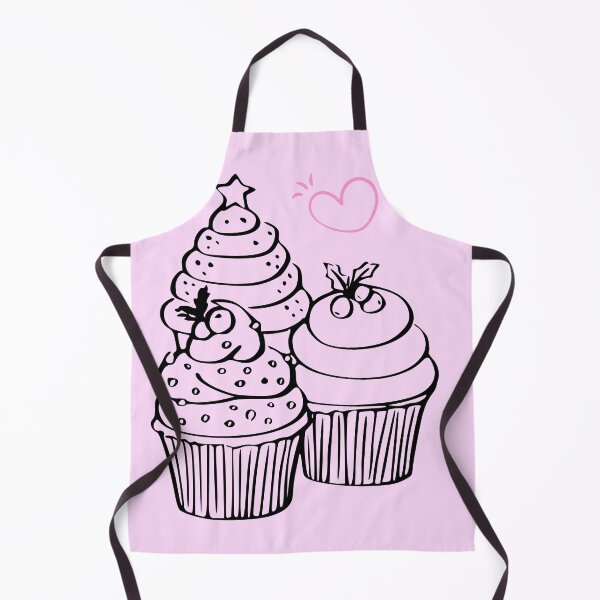 Item preview, Cute Cupcakes with Hearts Hand Drawn Line Art Illustration designed and sold by ranivibes008.