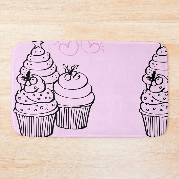 Item preview, Cute Cupcakes with Hearts Hand Drawn Line Art Illustration designed and sold by ranivibes008.