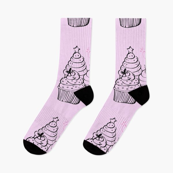 Item preview, Cute Cupcakes with Hearts Hand Drawn Line Art Illustration designed and sold by ranivibes008.