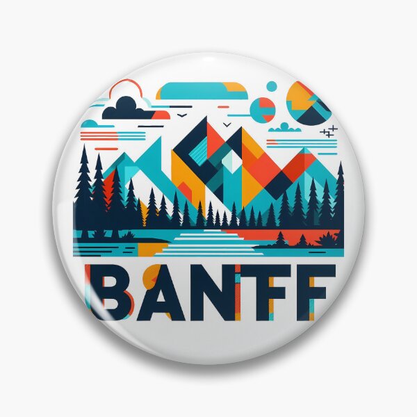Item preview, Banff Canada Travel Poster - Abstract Rocky Mountains Landscape Art designed and sold by OzzFrequency.