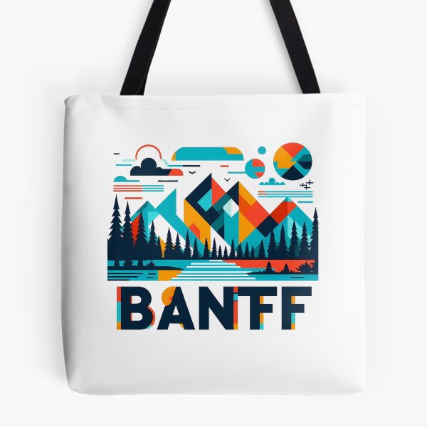 Item preview, Banff Canada Travel Poster - Abstract Rocky Mountains Landscape Art designed and sold by OzzFrequency.