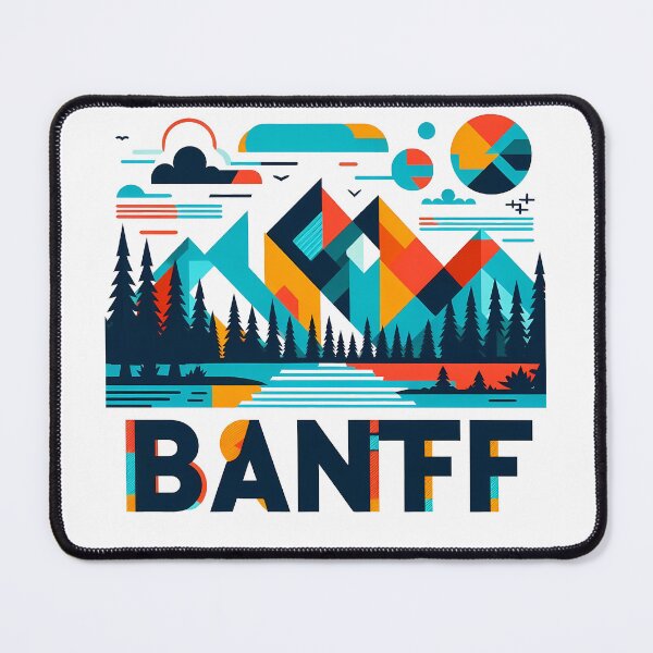 Item preview, Banff Canada Travel Poster - Abstract Rocky Mountains Landscape Art designed and sold by OzzFrequency.