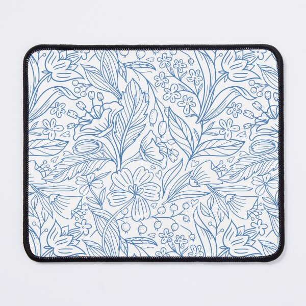 Item preview, Blue Botanical Floral Line Art Pattern flower pattern designed and sold by Mypixieart.