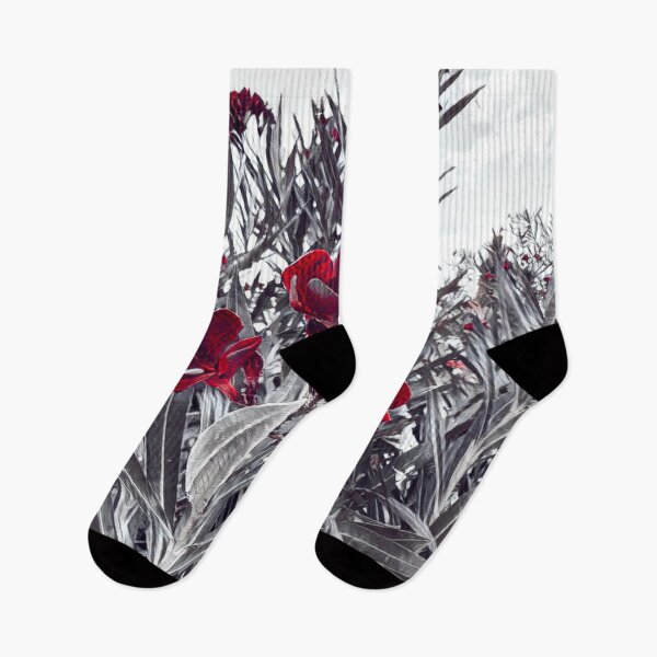 Item preview, Gothic Crimson Red Oleander Monochrome Garden designed and sold by BalkanBloom.