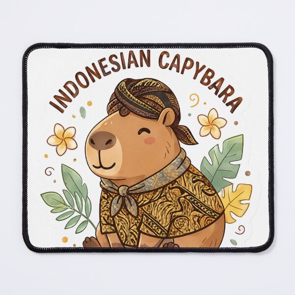 Item preview, Indonesian Capybara Batik Sticker designed and sold by denybz.