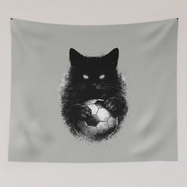 Item preview, Soccer Cat Funny Black Cat Soccer Fan designed and sold by Corvoria.