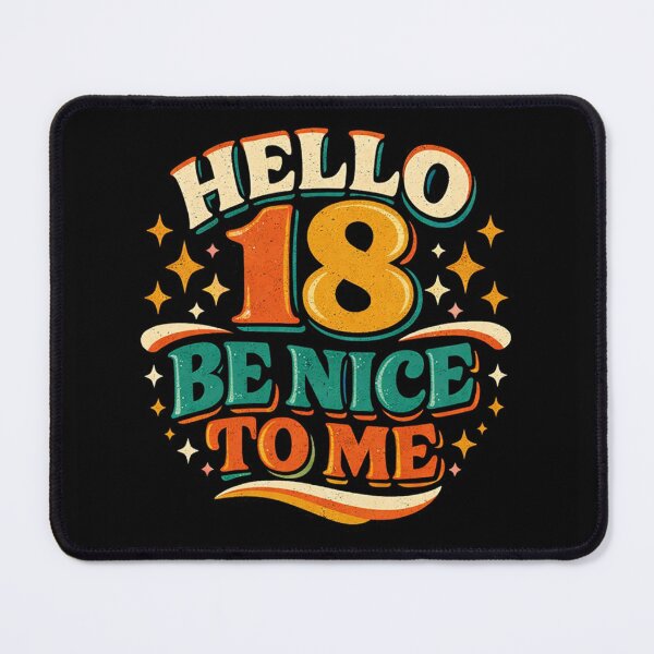 Item preview, Hello 18 Be Nice to Me | Funny 18th Birthday Typography T-Shirt designed and sold by rushaib.