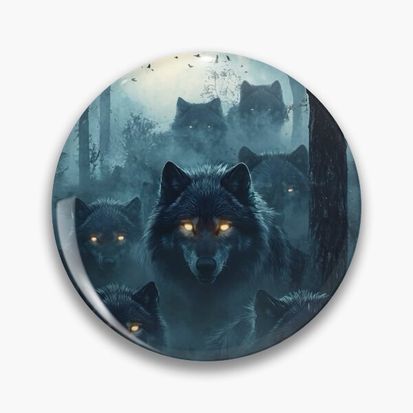 Item preview, The Watchful Eyes of the Forest A Wolf Pack Under the Moonlight Spirits of the Woods designed and sold by Matt_Smith.