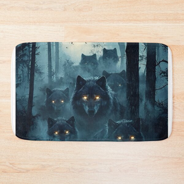 Item preview, The Watchful Eyes of the Forest A Wolf Pack Under the Moonlight Spirits of the Woods designed and sold by Matt_Smith.