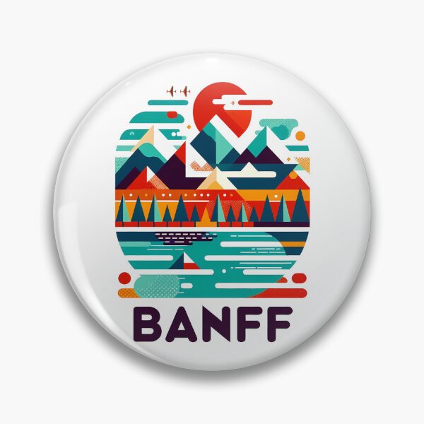 Item preview, Banff Canada Travel Poster - Abstract Rocky Mountains Landscape Art designed and sold by OzzFrequency.
